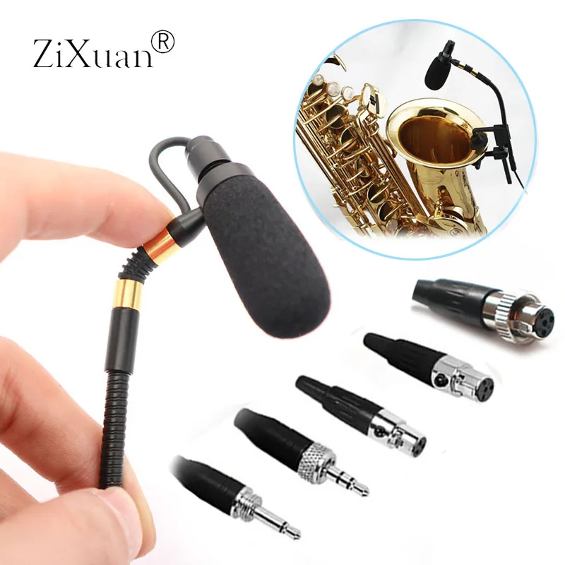 

Professional Wireless Saxophone Microphone Sax Mic Gooseneck Stage Performance Musical Condenser Microphone for Sennheise