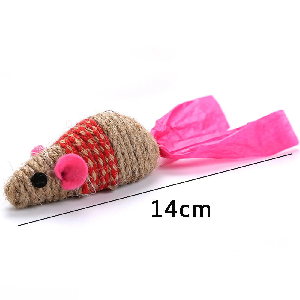 Забавные игрушки для Cat поддельная мышь игрушка из сизаля питомец весело