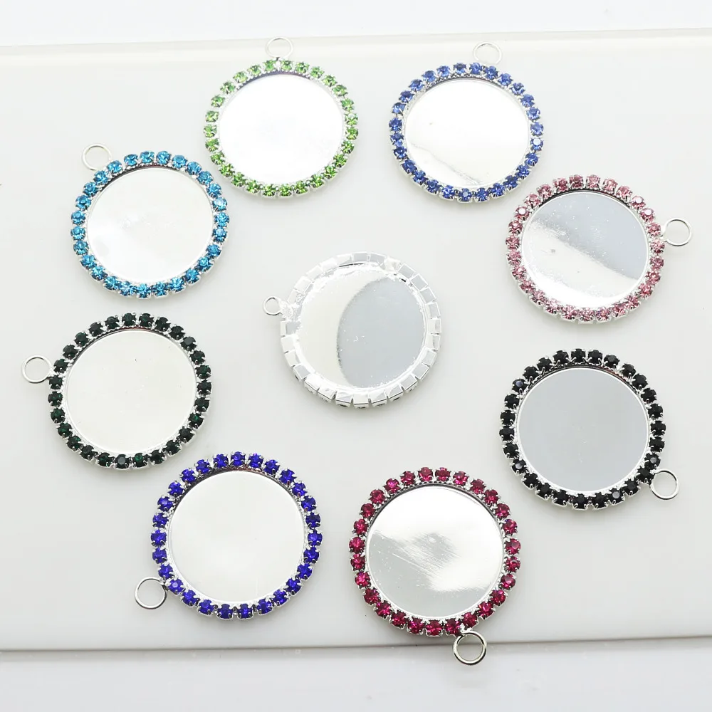 

10Pcs/Lot NEW Fashion 32mm Round with Hooks Mix Color Rhinestone Buttons Festive Party Decoration Home Decor Clothes Accessories
