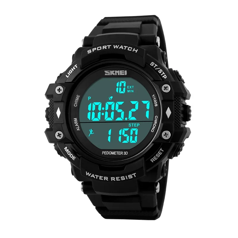 digital watch and pedometer