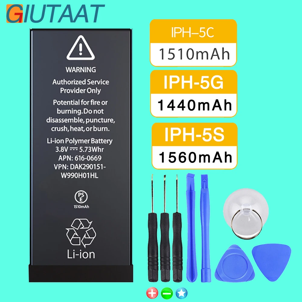 

Giutaat Mobile Phone Battery for Apple iphone 5C 5G 5S Lithium Polymer Batteries Free Tools