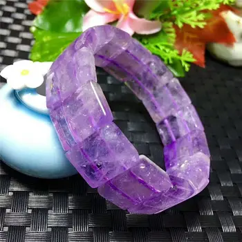 

FREE SHIPPING Natural Amethyst Quartz Purple Crystal Bracelet 18*6mm AAA(dl)