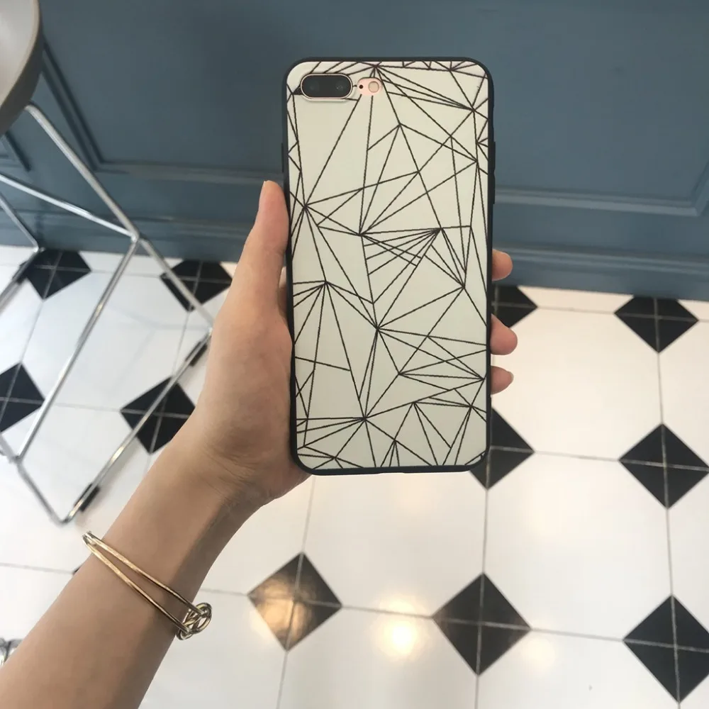 MA простой черно белых линий Чехол для телефона Iphone5 5S SE 6 S 7 8 Plus X мягкий