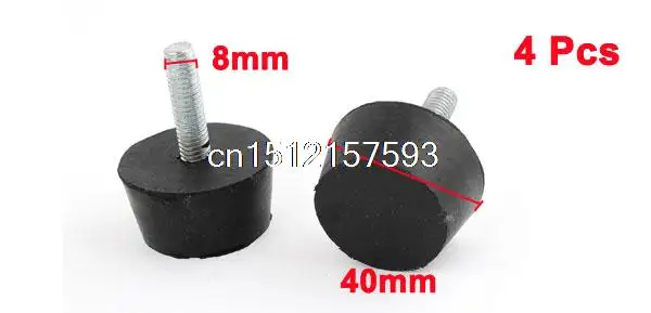 Screw 4 Pcs Rubber Screw On Type M10 40mm Head Diameter Handle Knob Black Screw 4 Pcs Rubber Screw On Type M10 40mm Head Diameter Handle Knob Black