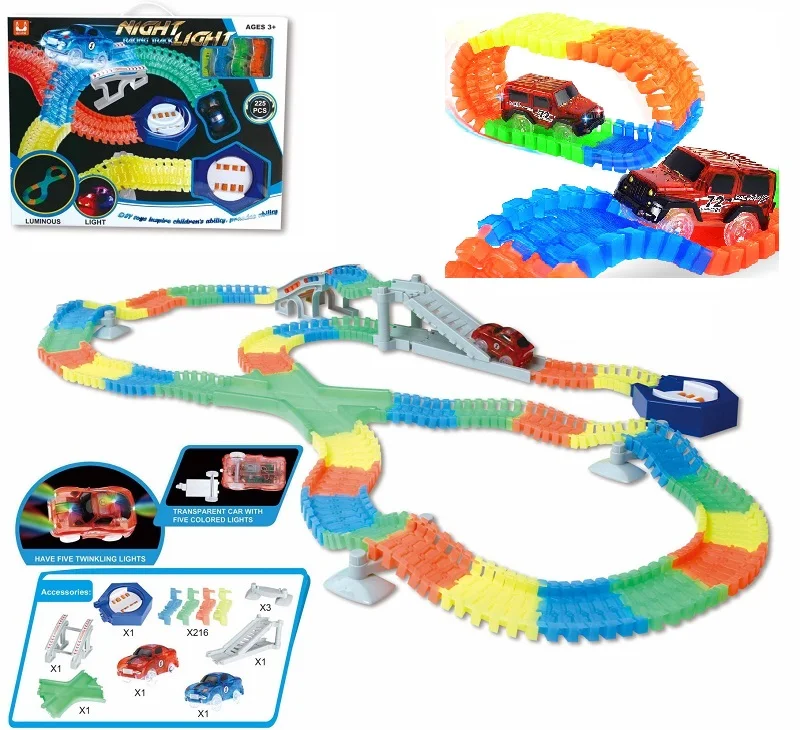 Luminous Track Glowing Race Car Twister Track DIY LED Flashing Light