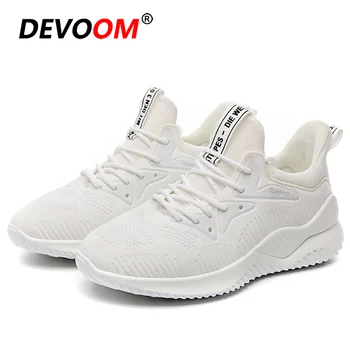 

2019 Running Shoes Sock White Sneakers Women Sport Basket Femme Lace-Up flyknit Sport Shoes Woman zapatillas mujer deportiva 40