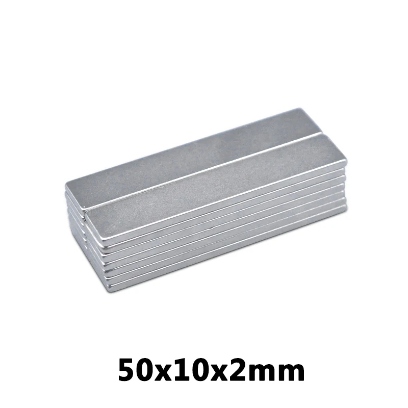 

8pcs 50x10x2 Very Strong Neodymium Block50*10*2 N35 Grade Powerful Permanent Magnet