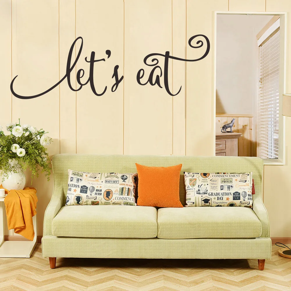 

PVC Removable let's eat Wall Stickers Vinyl Art Wall Decals Mural Home Bedroom Decoration z0603#G30