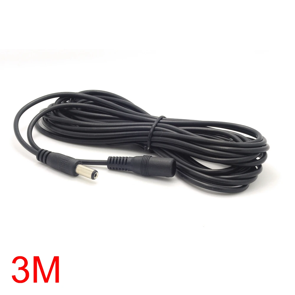 

3M/9.84FT DC Cable Male to Female Connector 2.1*5.5mm Pigtail Plug 12V/24V