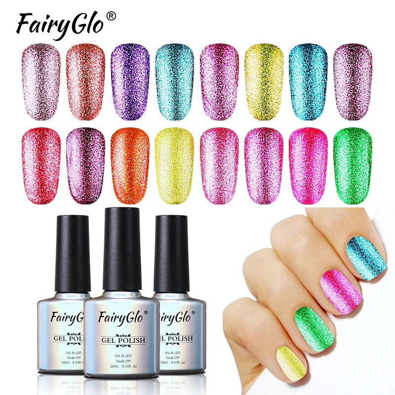 

FairyGlo 10ML UV Nail Gel Long Lasting Soak Off Gel Nail Polish Top Base Primer Gel Varnish Hybrid Lucky Ink Stamping Gelpolish