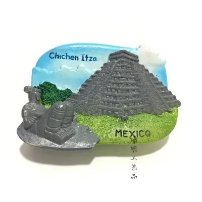 

Chichen Itza, Mexico Fridge Magnets Travel Tourism Souvenirs 3D Handmade Refrigerator Magnetic Sticker Home Decor Gift Crafts