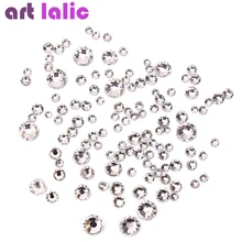 1440 шт стеклянные кристаллы, стразы разных размеров, камешки для дизайна ногтей, стразы из прозрачной серебряной фольги для украшения ногтей с бриллиантами