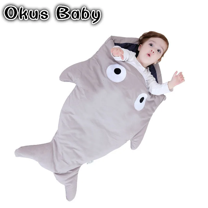 

High Quality Shark newborn sleeping bag sleeping bag winter stroller bed swaddle blanket wrap bedding cute baby sleeping bag
