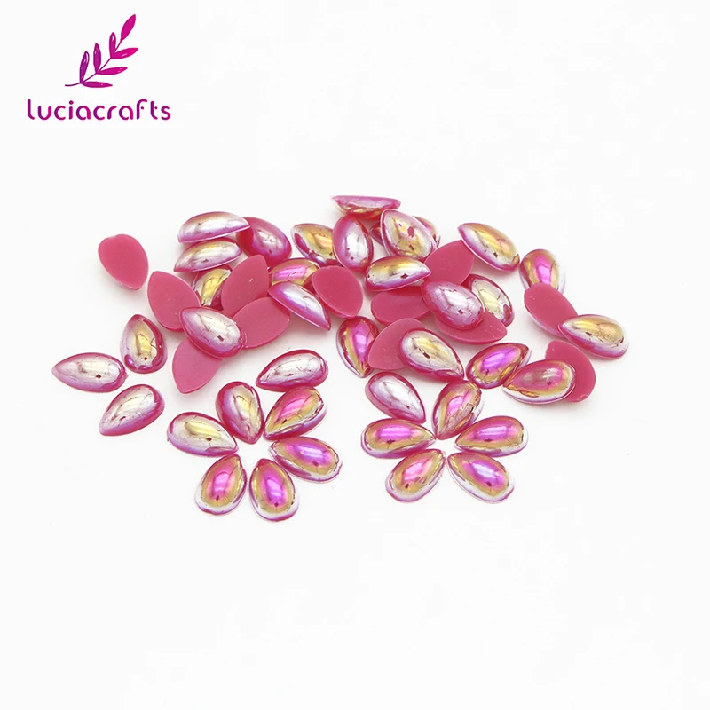 

Lucia Craft 6*10mm ABS Imitation Pearls Waterdrop Beads Shape Flatback Pearl Resin Scrapbook DIY Accessories 50pcs/lot 005008023