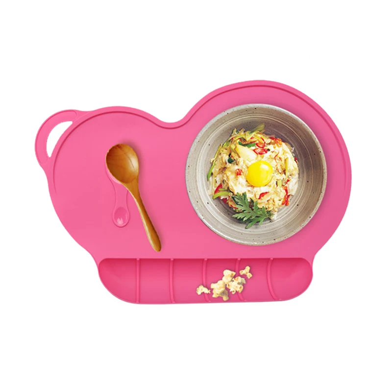 Baby Silicone Plate Slip-resistant Mat Kid Bowl Dishes Food-grade Waterproof Children Silicone Dinner Tableware Sucker BB5089