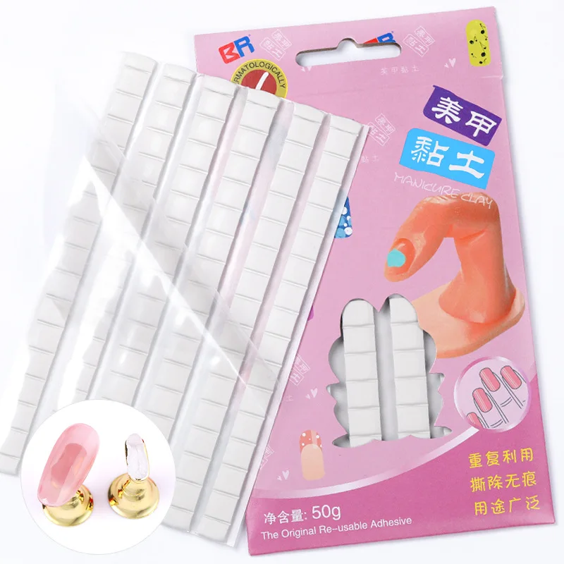 

1pack White Adhesive Clean Nail Fixing Glue Clay DIY Manicure False Nail Tips Display Eco Decoration Fix Reusable Plasticine New