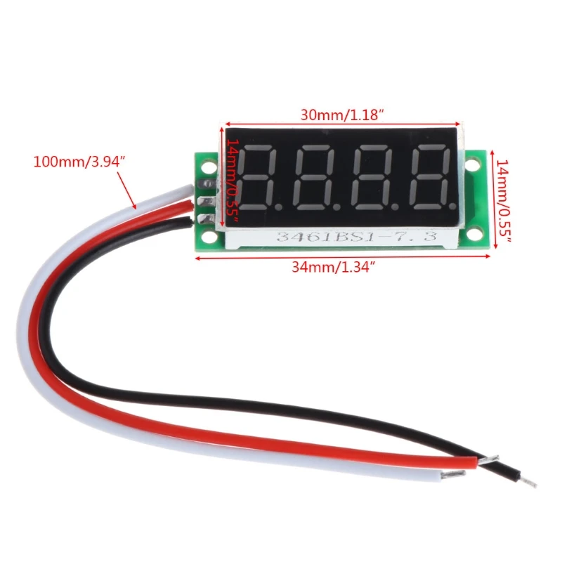 

4 Digit 0.36" Mini Digital Voltmeter 0-33V DC Voltage Meter Panel Electric Voltage Tester Gauge Three Lines W315