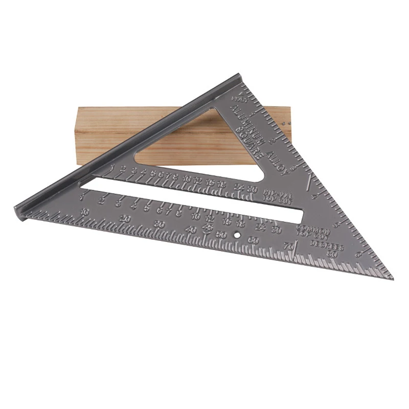 

7"Aluminium Right Angle Triangle Ruler Woodworking Carpenter Industrial Measurement Speed Square Protractor Scriber Saw Guide