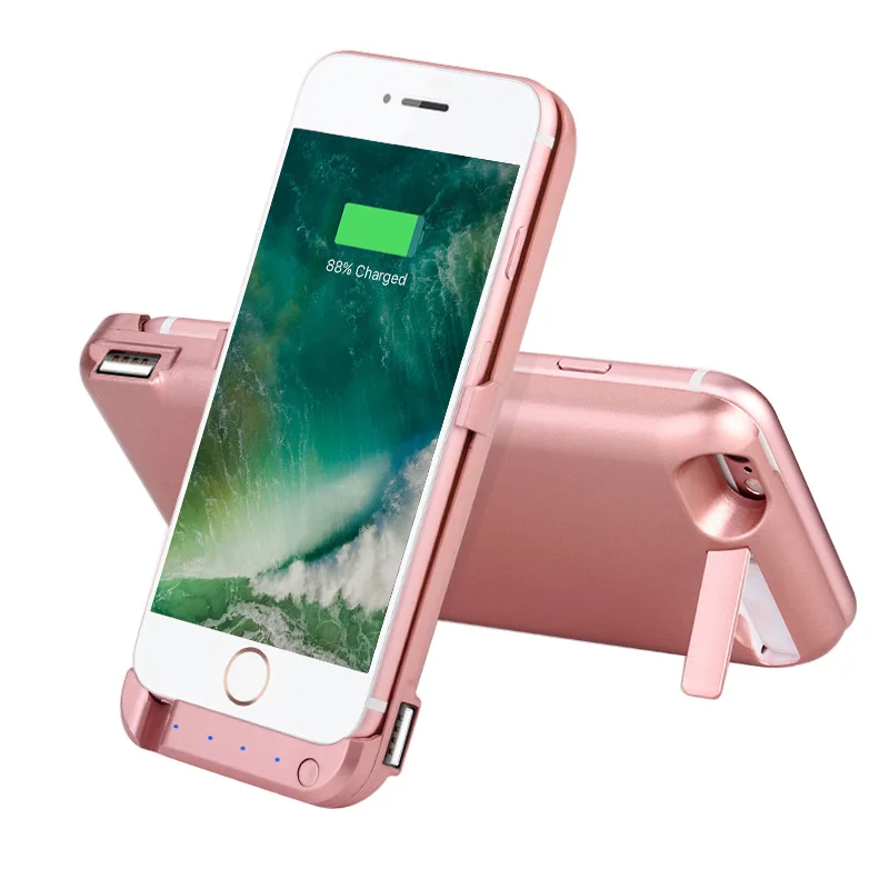 Koop Externe 5000 mAh Smart Back Power Pack Bank Acculader Case voor iPhone 7 8 Plus met glas film usb kabel lijn