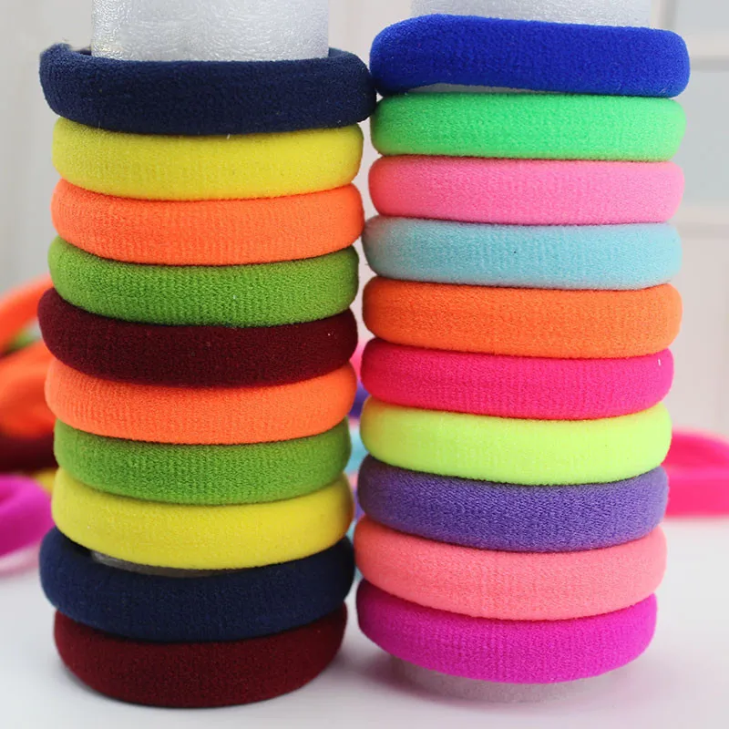 24pcslot Candy Fluorescence Colored Hair Holders High Quality Rubber Bands Hair Elastics Accessories Girl Women Tie Gum 1 (10)