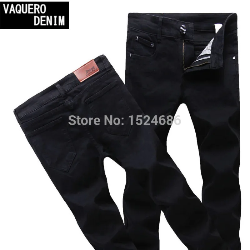 2015 New Arrival High Quality Mens Jeans Stretch Classic Black Denim