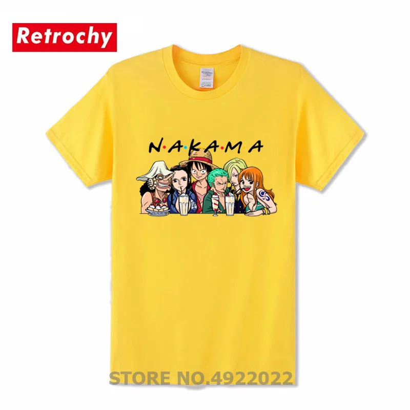 Япония стиль NAKAMA один кусок футболка новый дизайн пиратский король Луффи