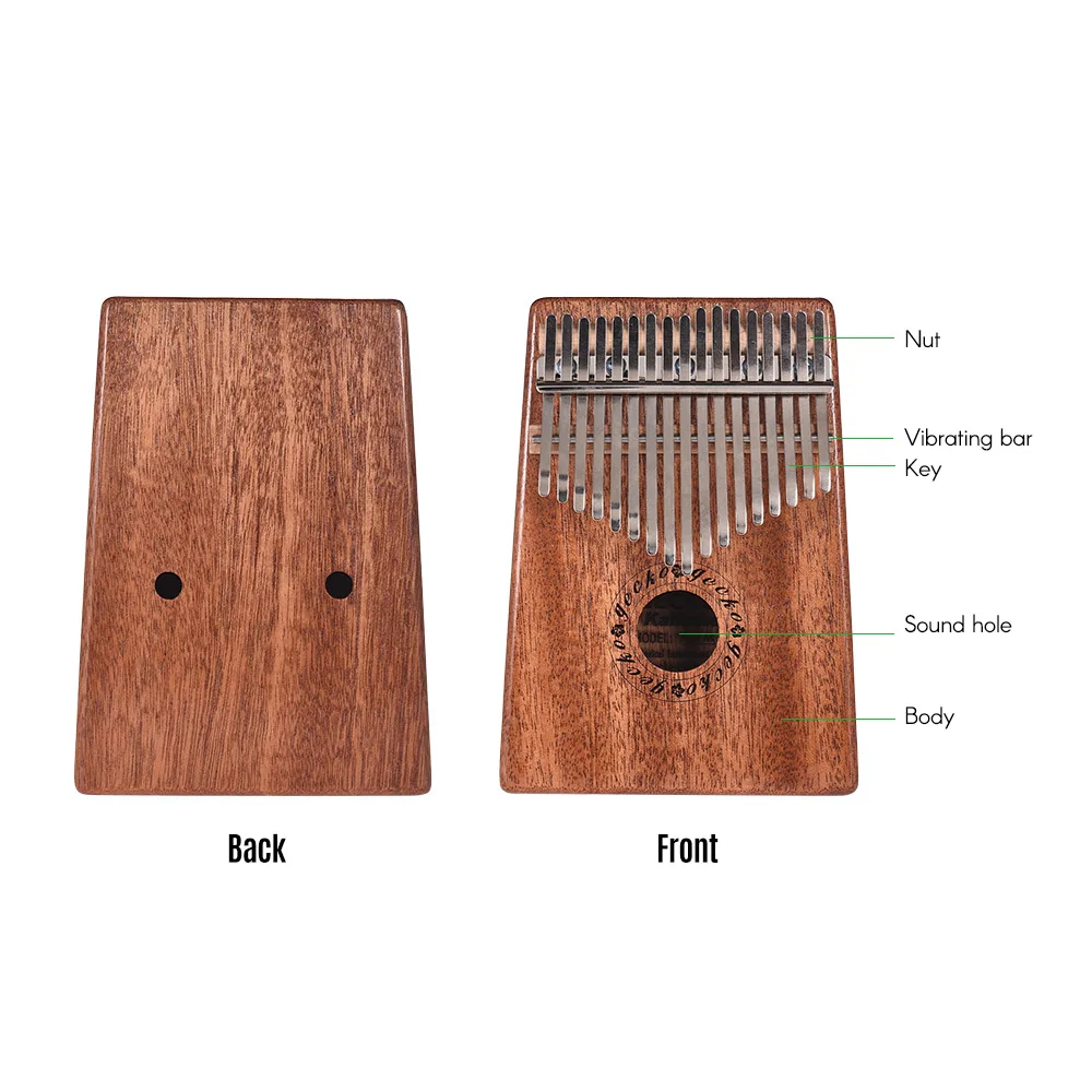 GECKO K17M 17-клавишным Kalimba игрушечное пианино Mbira из красного дерева во внутренней структуре используется натуральное дерево с сумкой для переноски хранения Чехол для тюнинга музыкальная книга наклейки