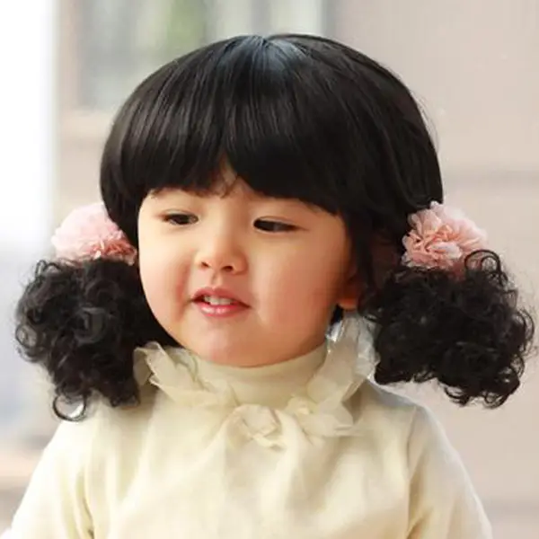 Baby Cute Girls Kids Short Curly Hair Wigs Lovely Princess Baby