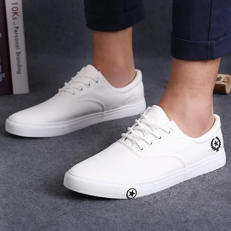 

stars shoes new style fashion men flat shoes rubber canvas casual man slip on shoes free shipping B018