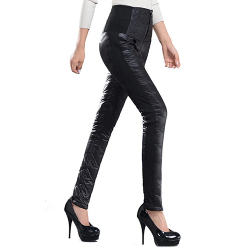 Koop Vrouwen Broek Broek Winter Hoge Waisted Outer Wear Vrouwen vrouwelijke Mode Slanke Warme Dikke Eendendons Broek Broek skinny SUN67