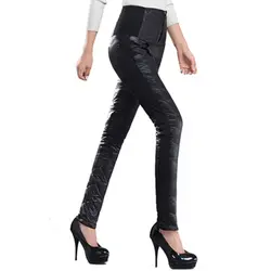 Для женщин брюки зима высокой талией верхняя одежда Для женщин женские модные тонкий теплый толстый пуховик узкие брюки-скинни SUN67