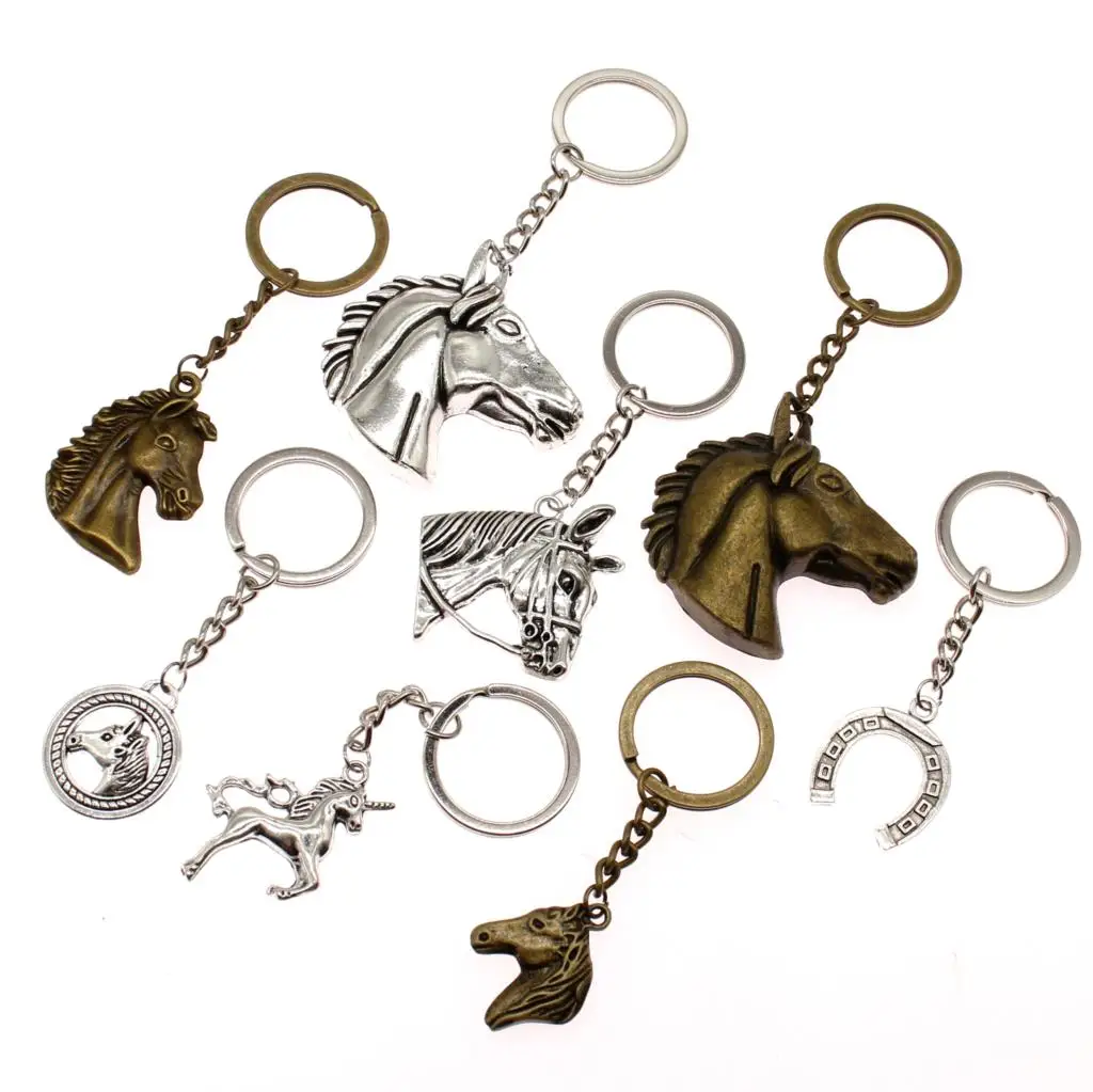 

Fashion Key Chain Unicorn Horse Horseshoe Car Keychain Handmade Jewelry Key Chains Bag Charm Keyring Gift For Girls