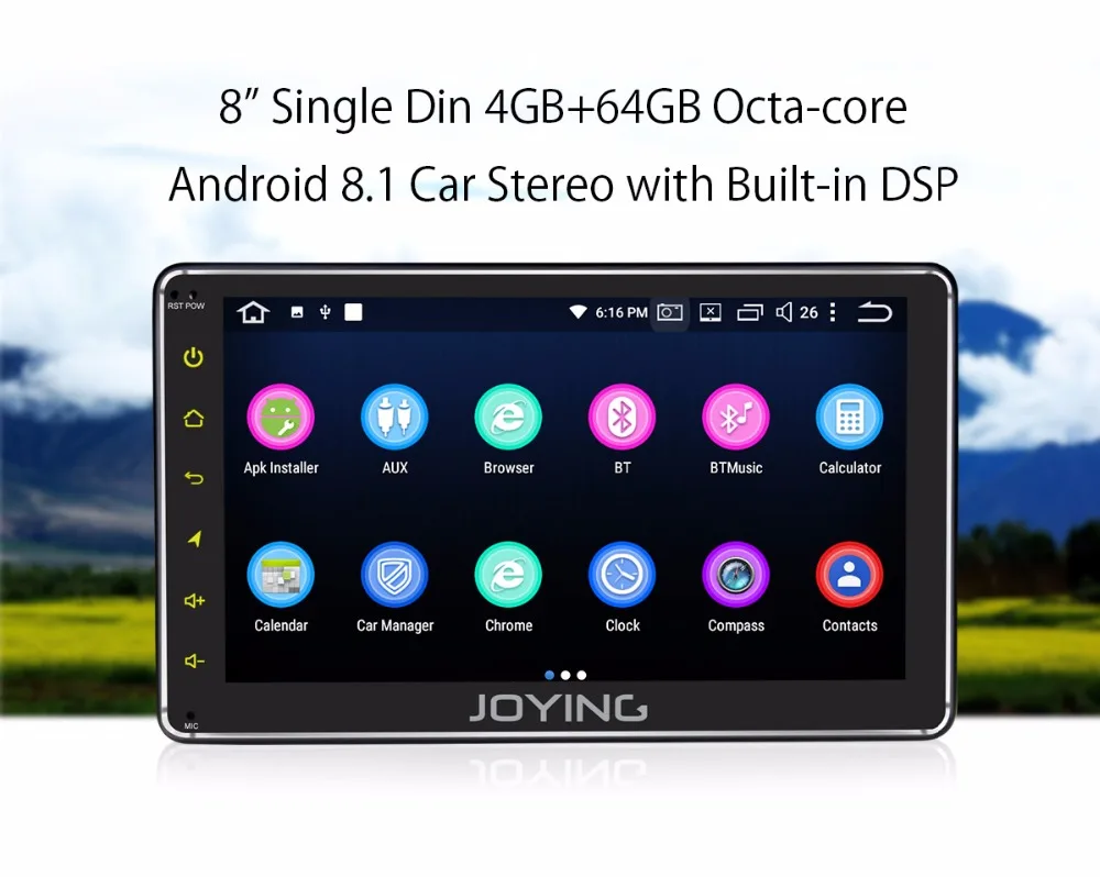 Perfect JOYING 4GB Ram 64GB ROM Octa 8 core Car Radio 1din Android 8.1 auto Audio Stereo Head Unit Tape Recorder Multimedia player GPS 3