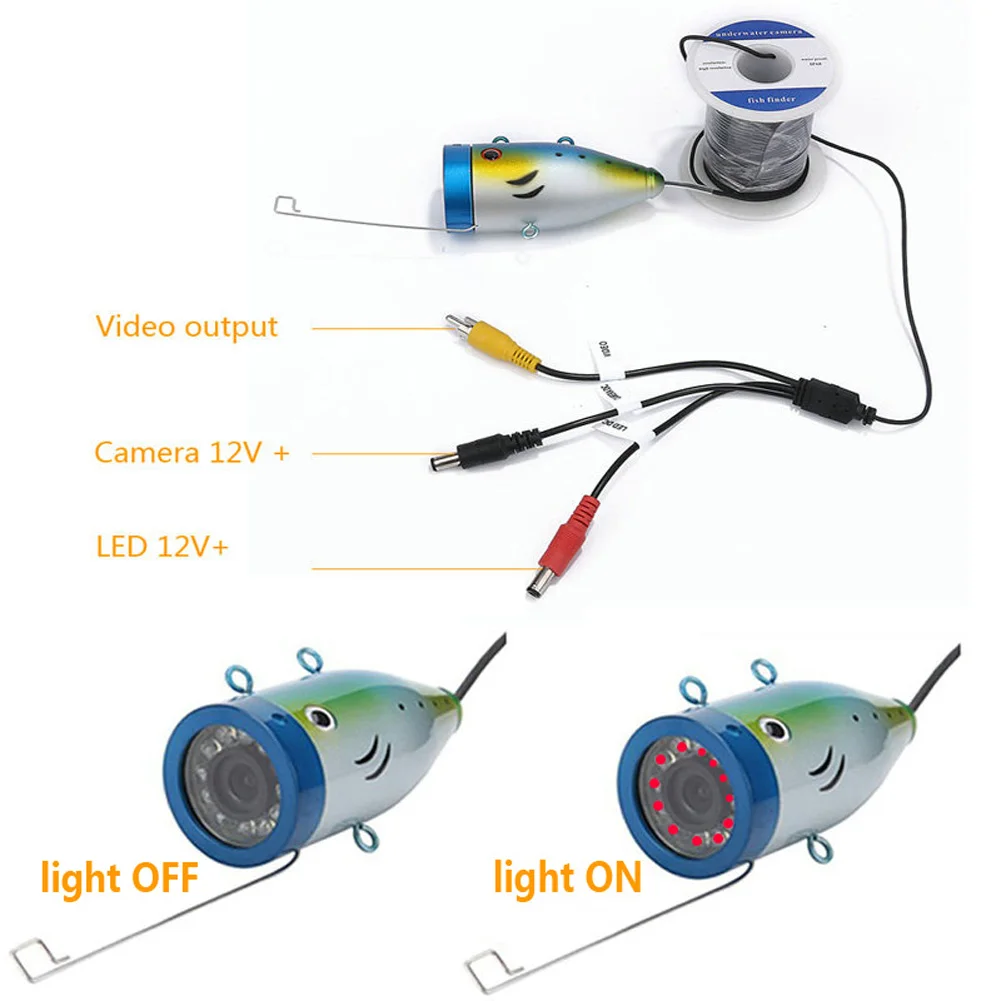 7 "1000tvl Рыболокаторы 20 м/30 м подводный Рыбалка Запись видео Камера комплект светодиодный инфракрасный Ночное видение для Рыбалка /Одежда