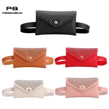 Панковские одноцветные Сумки на пояс с заклепками на ремне, женские сумки на лямках