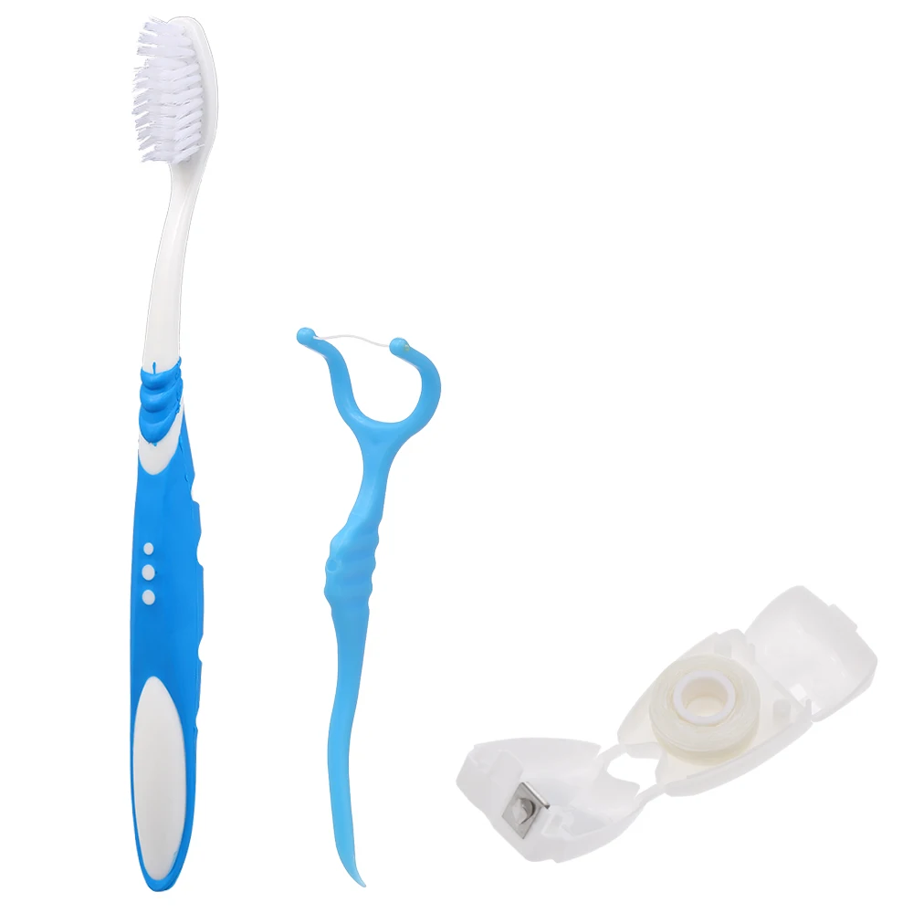 3Pcs/Set Teeth Whitening Kits Oral Care Tooth Brush Toothpicks Tongue Cleaning Whitening Brush