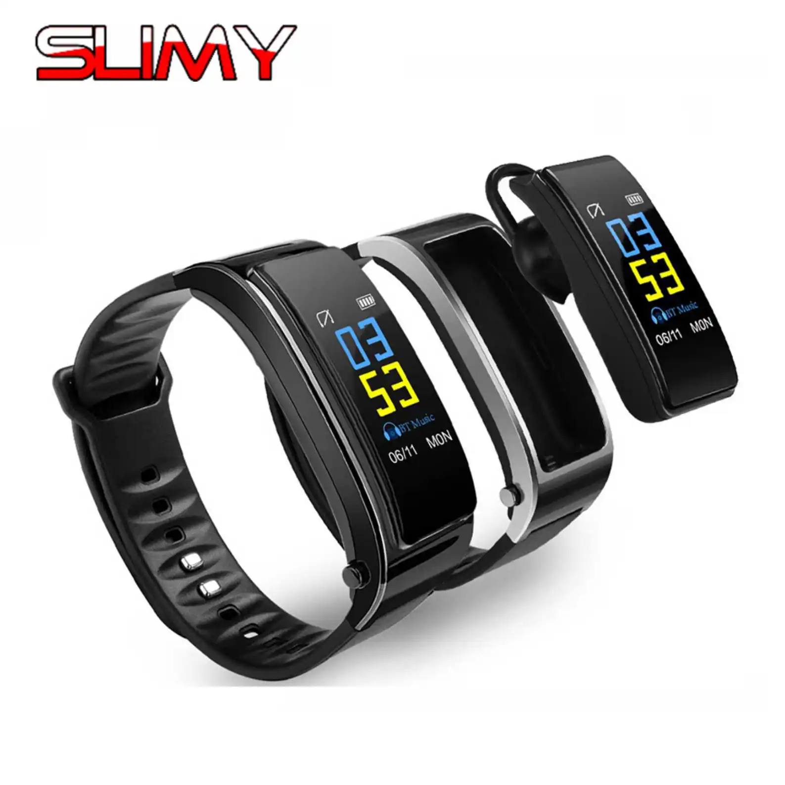 

Slimy Y3 Plus Smart Bracelet Heart Rate Monitor Talk Band Fitness Tracker Smart Bracelet Digital Sports Bluetooth Pedometer