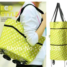 Тележка для покупок, складная хозяйственная сумка с колесами. Многоразовая дорожная сумка для покупок