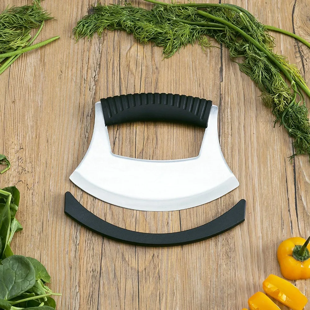 Mezzaluna herb cutter vegetable chopper knife