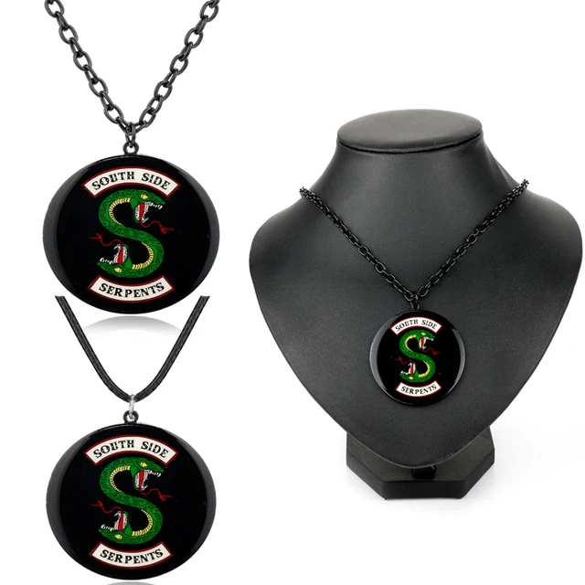 Riverdale Jewelry South Side Serpents Metal Enamel Pendant Necklace