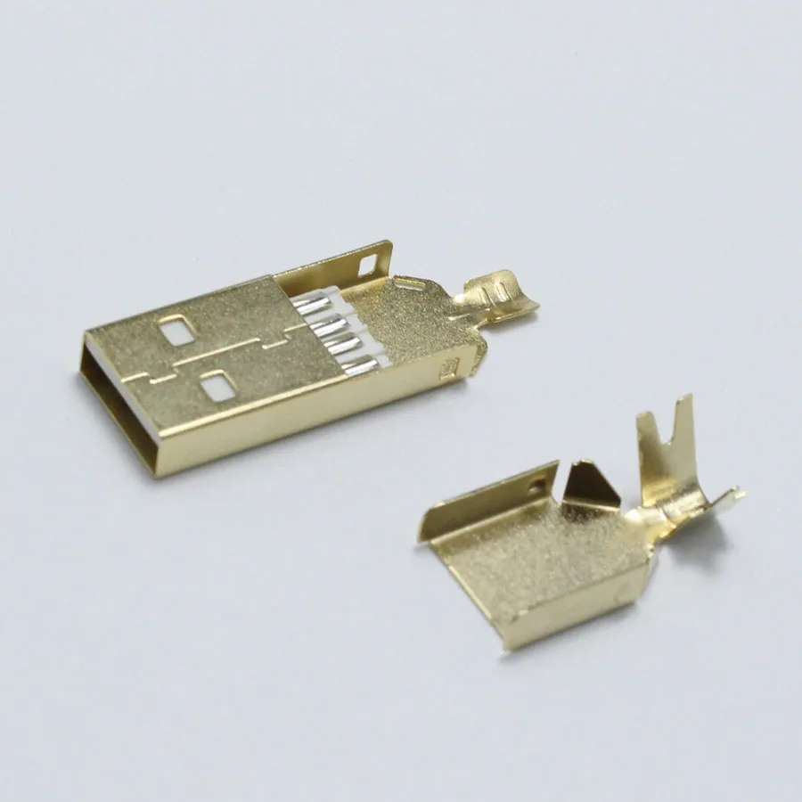 5 комплектов USB 2,0 Тип A сварочный штекер позолоченные или никелированные разъемы usb-A хвостовое гнездо 3 в 1 DIY адаптер