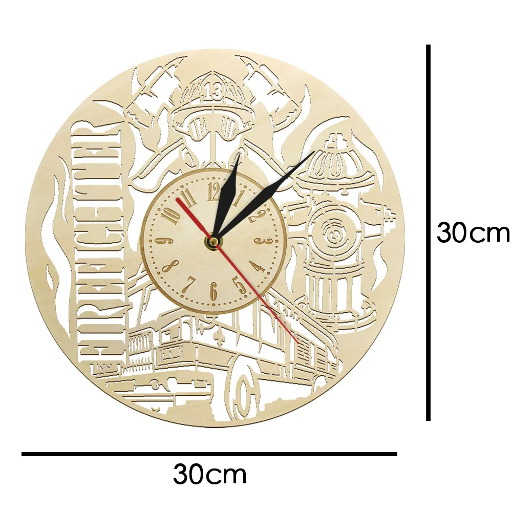Волонтерские пожарные деревянные настенные часы пожарные Depatment настенные декоративные часы огненная эмблема подарок для пожарных Пожарный главный