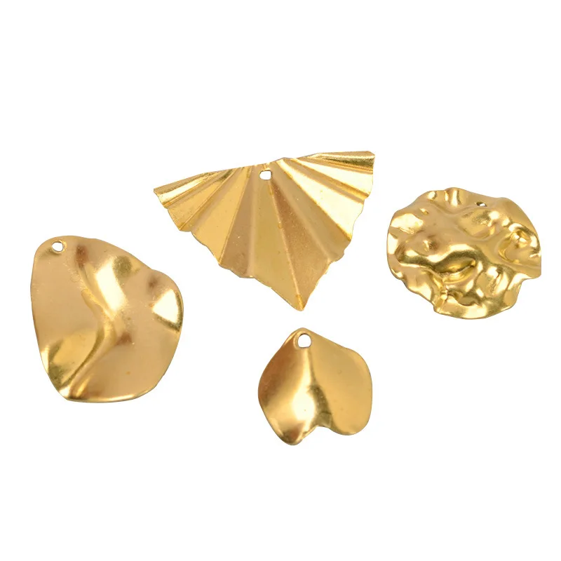 

SEA MEW 100 PCS Fashion Metal Raw Brass Pendant Charm DIY Earrings Accessories For Jewelry Making