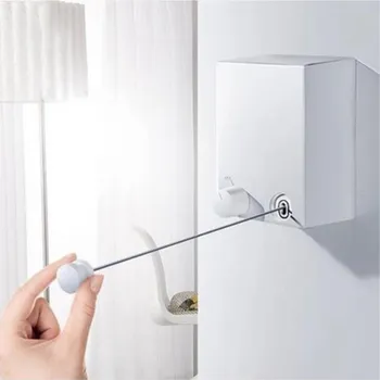 

New Stainless Retractable Creative Telescopic String Invisible Clothesline Clothes Dryer Hanger Clothes Hanging Lines