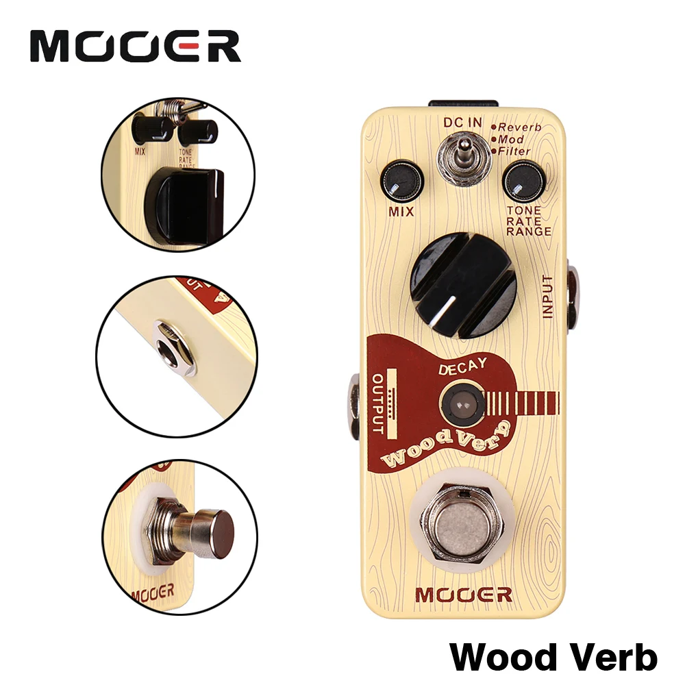 

Mooer 3 Reverb Modes Full Metal Shell Effects WoodVerb Acoustic Guitar Reverb Effect Pedal Guitarra Accessory
