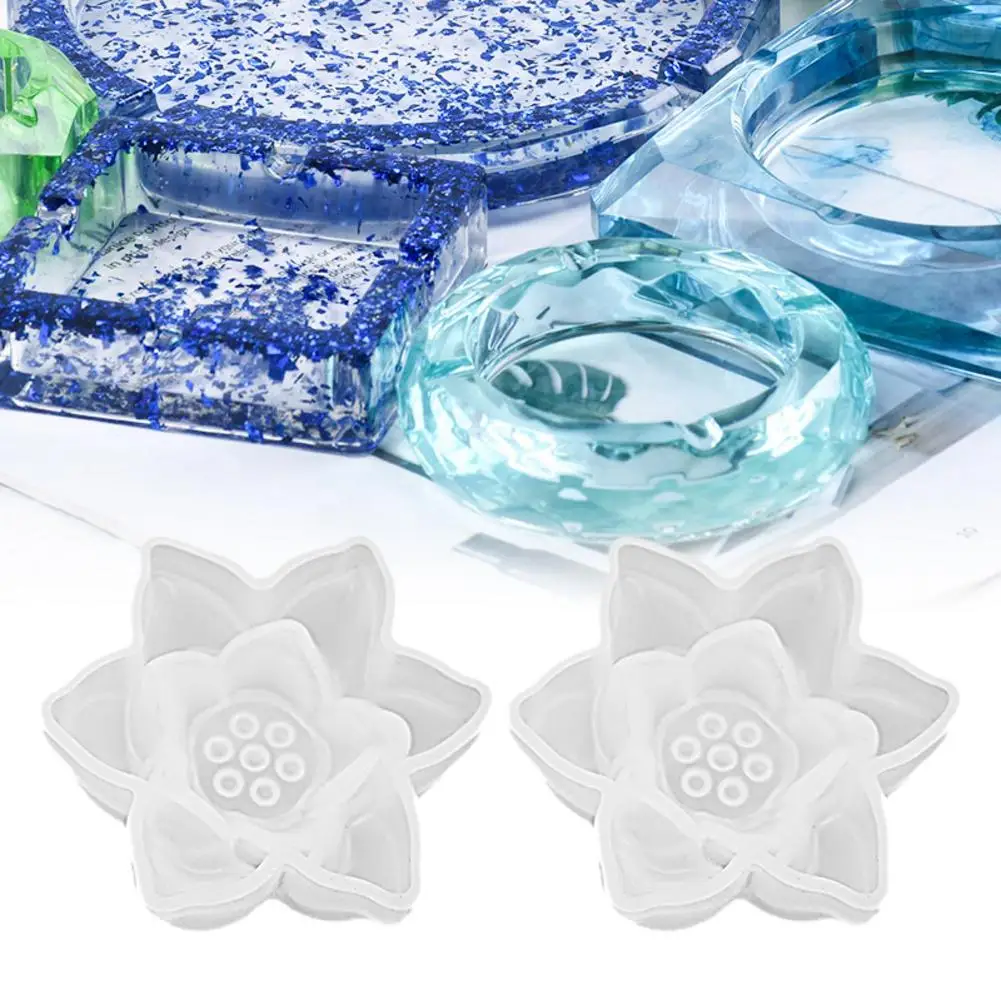 

Mirror Three-dimensional Lotus Flower Mold Silicone Mould Crystal Epoxy DIY Handmade Jewelry Cake Tool