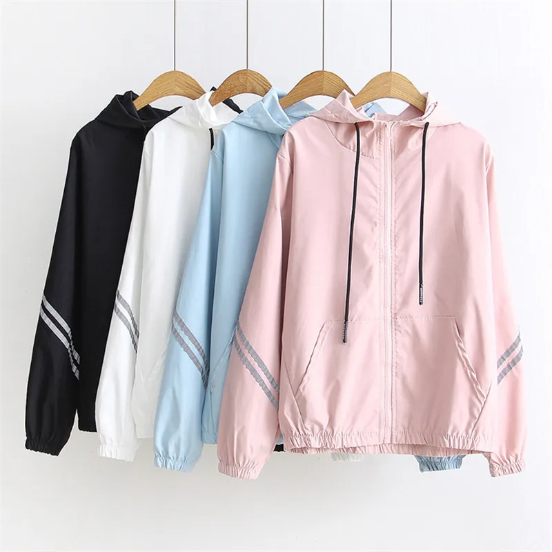 

Jacket Women 2019 Fashion Brand Zipper Casual Spring Summer Long Sleeve Loose Thin Bomber Jacket Coat Fashion Tops Outerwear