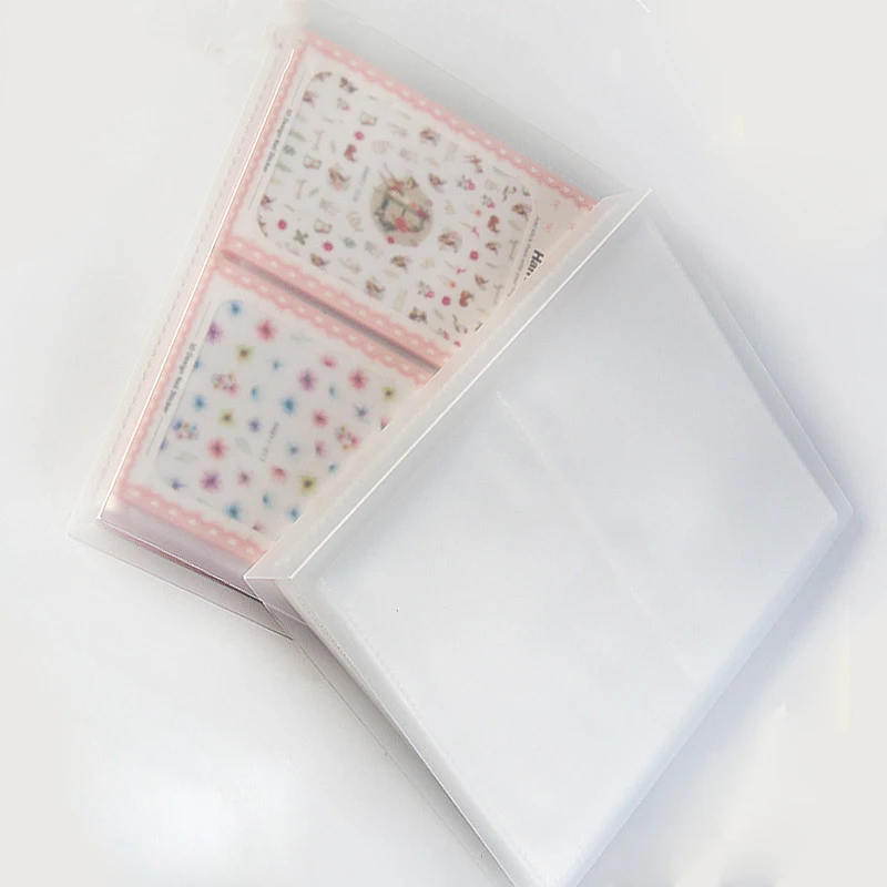 

Transparent 20 Pages Nail Sticker Album Water Decals Collecting Storage Display Book Lattice Scrapbook For Nail Art Tool