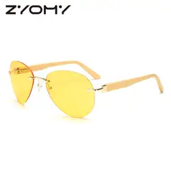 Модные деревянные рамки Для мужчин женские солнечные очки, очки для вождения, Брендовая дизайнерская обувь в стиле ретро, UV400 Óculos De Sol