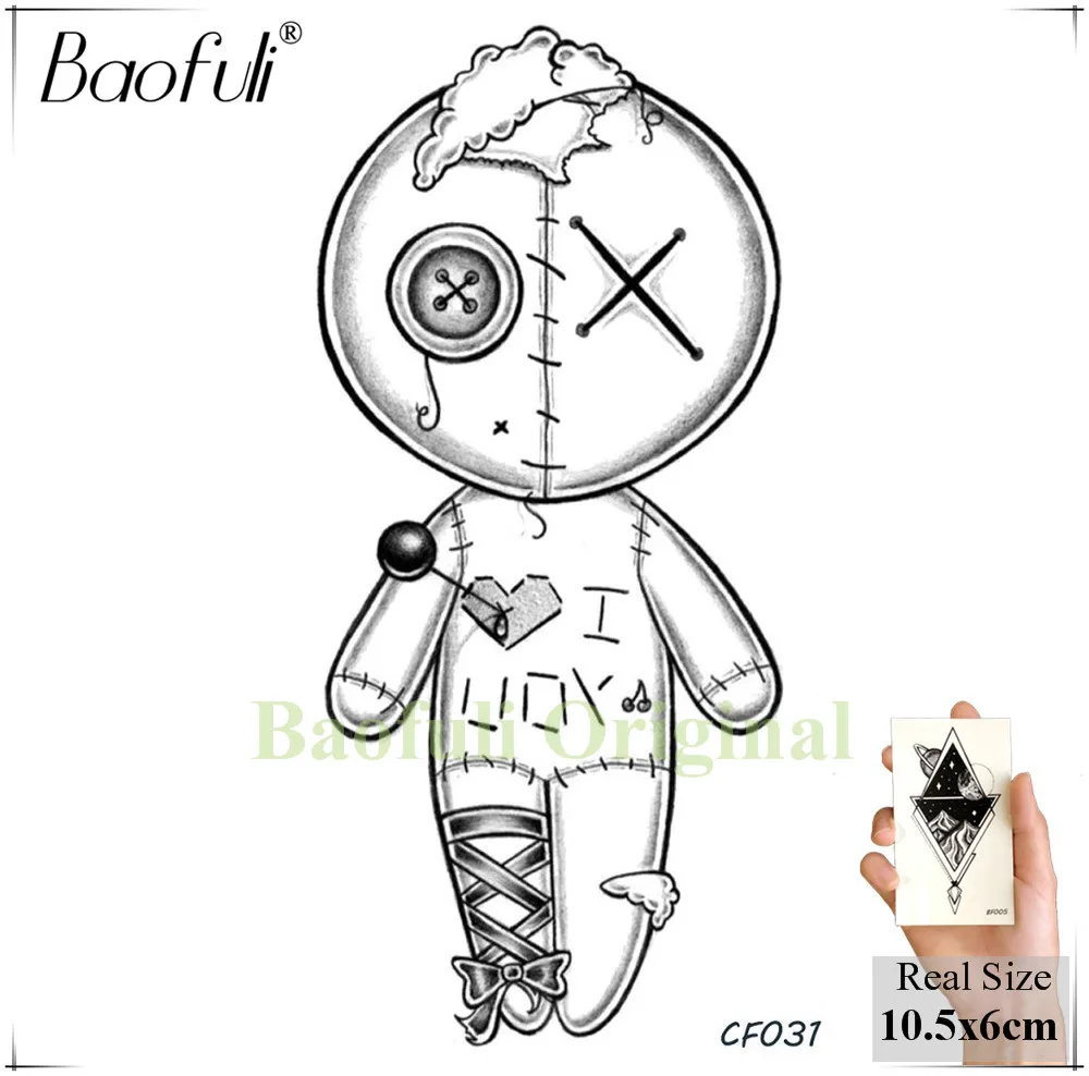 Черная временная татуировка BAOFULI God Totems волшебная круглая пентаграмма